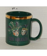 Vintage &quot;New Orleans French Quarter&quot; Coffee Mug Cup Ceramic Green Purple - €12,66 EUR