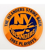 *Vintage Pinback Button NY ISLANDERS The Islanders Strike Back 1985 Play... - $24.87 CAD