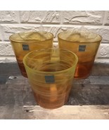 Lot Of 3 SIAN Casa Yellow “Gold” Opal Swirl Glass Vase Planters Made In ... - $101.47 CAD