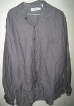 Vintage Calvin Klein Collection Men&#39;s Long Sleeve Dress Shirt Sz L 100% Cotton - £31.79 GBP