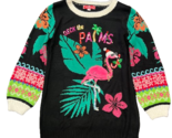33 Degrees Womens Black Deck The Palms Sequins Christmas Pullover Sweate... - $15.81