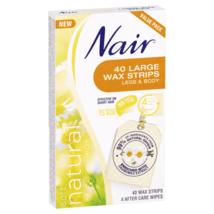 Nair Soft Natural Wax Large Strips 40 Pack - $1,608.88 MXN