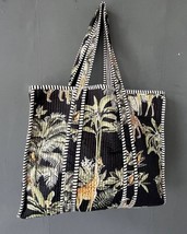 100% Pure Cotton Hand Block Tree Print Handmade Kantha Tote Shopping Bag - £39.15 GBP