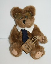 Boyds Bears Harveys Lunch Bag Plush Teddy Bear 7" Wears Glasses Tie Stuffed - $25.07