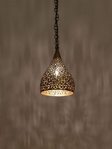 Moroccan Pendant Brass Light Antique Lamp Hanging Vintage Ceiling Chandelier - £155.26 GBP