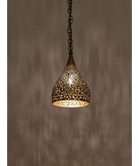 Moroccan Pendant Brass Light Antique Lamp Hanging Vintage Ceiling Chande... - £151.82 GBP
