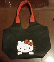 Hello Kitty Korean Style Felt Tote Bag Classic Red Bow KT Women&#39;s Shoulder Bag  - £18.14 GBP