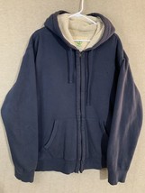 Timberland Sherpa Lined Full Zip Embroidered Logo Hoodie Jacket Size 2XL Blue ** - £18.67 GBP