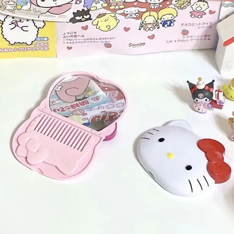 Kawaii Sanrio Comb Makeup Mirror Cartoon Hello Kitty New Girls Foldable Portable - £10.88 GBP