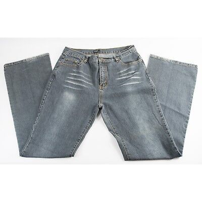 Saix Boot Cut Grey Blue Distressed Soft Stretch Denim Jeans Size 42 - $19.31