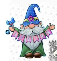 Gnome with Spring Banner Metal cutting die Card Making, Crafts, Scrapboo... - $10.00
