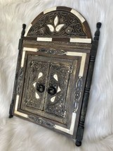 Moroccan Hand-Painted Mirror with Geometric Patterns and Floral Motifs-B... - $158.39