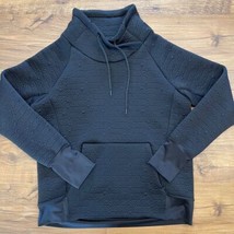 Athleta Black Small Jacquard Elevation Quilted Pullover Funnel Neck Swea... - $38.68