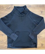Athleta Black Small Jacquard Elevation Quilted Pullover Funnel Neck Swea... - $736.44 MXN