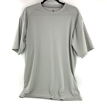 Badger Gray Shirt Sport Large Dri fit Moisture Wicking Blank - £6.99 GBP