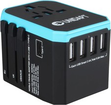 Universal Travel Adapter International Plug Adapter 5.6A Smart Power 3.0A 4 USB  - £38.44 GBP