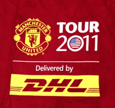 2011 Manchester United Tour DHL Red T-Shirt Sz XL 100% Cotton - £14.72 GBP