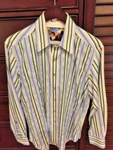 Robert Graham Striped Long Sleeve Shirt Medium Size - $1,808.46 MXN