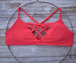 L*Space Hot Cherry Jaime Bralette Crisscross Strappy Bikini Top (S) Nwt $88 - £55.36 GBP