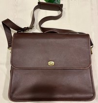 Coach 0544 Compact Organizer Brief Vintage Leather Mahogany Brn Briefcase Unisex - £177.88 GBP