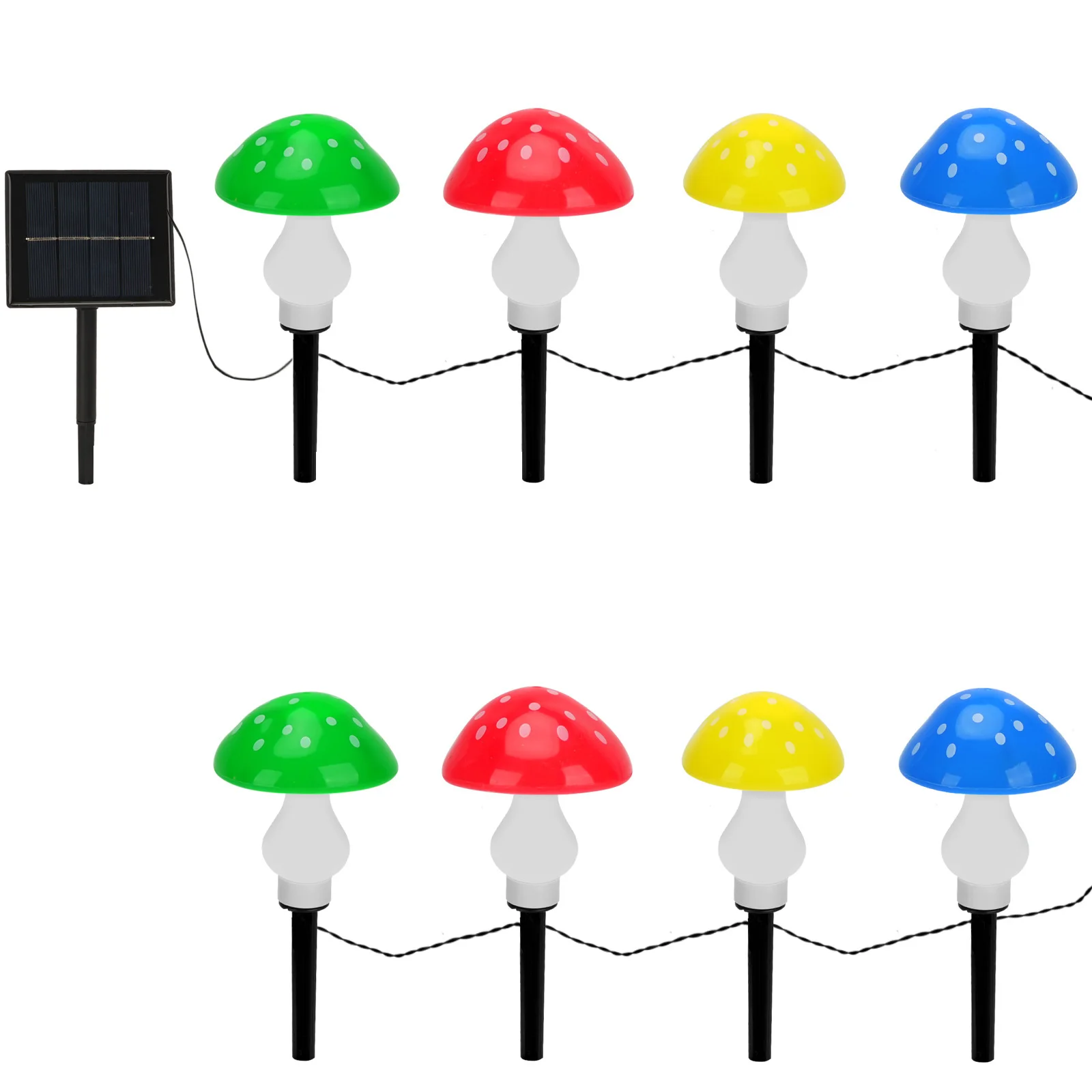 1 Drag 4/6/8 Solar Mushroom Garden Lawn Lamps IP65 Solar Mushroom scape Lighting - £150.35 GBP