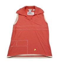 Escio Shirt Womens M Orange Sleeveless Knitted Pullover Collared Top - $21.92 CAD