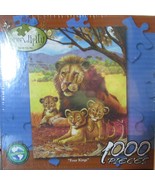 Serendipity Puzzle Co. Inc Jigsaw 1000 Pieces FOUR KINGS Lion Cubs Cats - £28.04 GBP