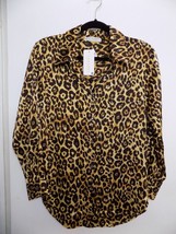 NEW  Jon &amp; Anna Cheetah Tiger Lion Jungle Women&#39;s Long Sleeve Blouse Size Small - £27.78 GBP