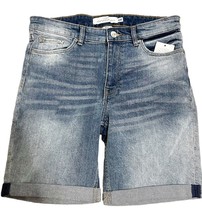 H&amp;M NWT Lightwash Roll Cuff 7” Denim Bermuda Shorts Mid Rise Size 6 - $11.56