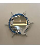 Wood Ship Wheel Mirror with Rope Knot Nautical beach Garden/Home Decorat... - £77.85 GBP
