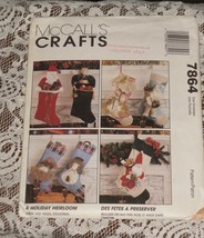 McCall&#39;s Crafts Pattern 7864 Angel and Santa Heirloom Stockings Uncut - £6.15 GBP