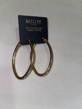 Milor italy yellow 18k gold plated bronze earrings new - £103.75 GBP