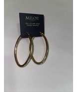 Milor italy yellow 18k gold plated bronze earrings new - £102.07 GBP