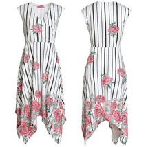 Sexy Cross Collar V-neck Irregular Tuxedo Printed wrap Dress white green... - $29.80
