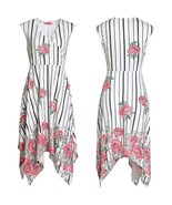 Sexy Cross Collar V-neck Irregular Tuxedo Printed wrap Dress white green... - $29.80