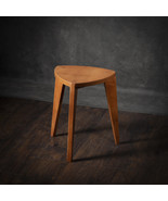 Cherry wood three-legged stool -Hardwood - Flat seat - Handmade - 18&quot; he... - £184.00 GBP