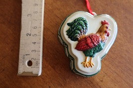 Seasons Of Cannon Falls Ceramic Mini Country Rooster Mold Christmas Orna... - $178.32 MXN