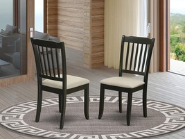 Black-Finished Chairs By East West Furniture With Vertical Slatted Backs And - £139.87 GBP