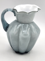 Fenton Vintage Cased Creamer Art Glass Pale Blue Applied Handle 5.5&quot; - £39.18 GBP