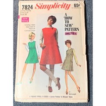 Simplicity Misses Dress Sewing Pattern sz 11JP 7824 - £10.14 GBP