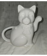 Cute White Ceramic Cat Teapot Albert Kessler &amp; Co Tea Raising Paw - £11.79 GBP