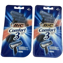 Bic Comfort 3 Razors 4 Pack Sensitive Skin 3 Blades 2 Packages - $12.87