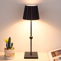 Cordless Table Lamp Modern LED Bedside Nightstand Dimmable Rechargeable Black - £23.96 GBP