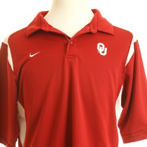 Nike Fit Dry Oklahoma Sooners Short Sleeve Polo Shirt Small Crimson White - £15.69 GBP