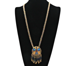 Native American Seed Bead Necklace Leather Navajo Shield Vintage Southwest Eagle - £26.97 GBP