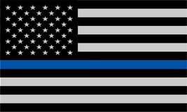 Police Officer Thin Blue Line reflective American Flag Decal 1.5&quot; x 1 Ha... - £3.10 GBP