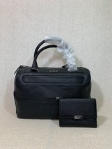 FURLA Classic Onyx/Black Distressed Leather Laila Satchel Bag + Wallet $628 - £397.15 GBP