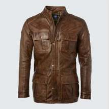 Original Sheepskin Men Leather Jacket Biker Style - £133.71 GBP