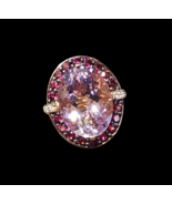 STS Jewels 925 Sterling Silver Rose Gold Plated Pink Morganite Ring Size... - $79.19