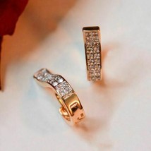 2Ct Brillante Redondo Imitación Diamante Huggie Aro Aretes 14k Oro Rosa Chapado - £102.74 GBP
